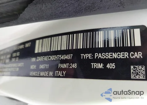 2017 Alfa Romeo Giulia Ti Rwd z USA, uszkodzony, nr VIN ZARFAECNXH7549497